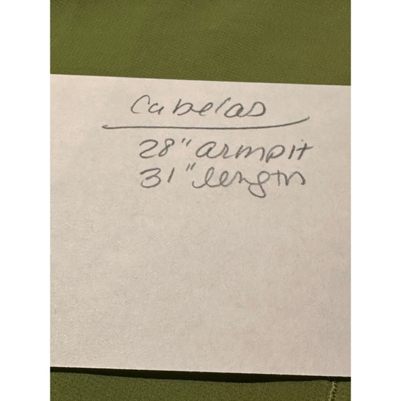 Cabelas Shirt Mens Sz 2XL Green Utility Pockets Light Weight Vented Button Up - Picture 7 of 7